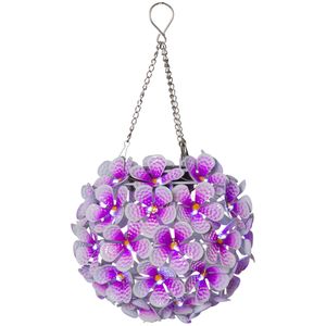 LED-Solardeko 'Hortensia', mit Aufhänger, pink