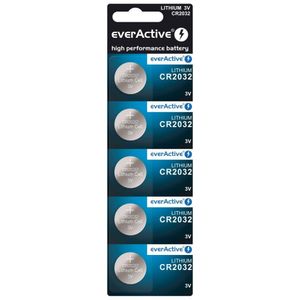 everActive CR2032, Knoflíkové alkalické lithiové baterie 3V, 5ks
