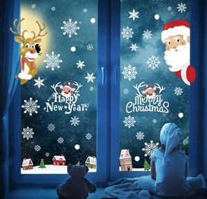 FNCF Weihnachten Fensterdeko,185 Weihnachten Fensterbilder selbstklebend Fensterdeko PVC Schneeflocken Deko