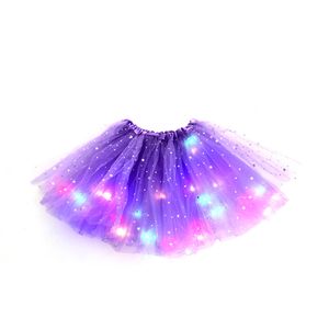 LED-Tüll-Tutu, leuchtender Rock, Ballett-Tanzrock, 40 cm, Lila