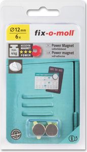 fix-o-moll Neodym Magnete Scheiben selbstklebend 12mm