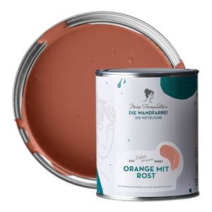 MissPompadour abwaschbare Wandfarbe Orange mit Rost 1L - hohe Deckkraft - matte, scheuerbeständige Innenfarbe - geruchsarm, wasserbasiert, ergiebig - Die Nützliche