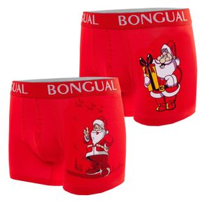 2x Bongual ® Weihnachtunterhose Herren Boxershorts Weihnachten Geschenkidee Santa L