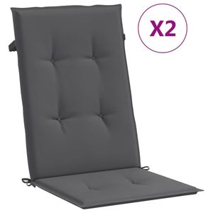 vidaXL Vankúše na záhradné stoličky pre stoličky s vysokým operadlom 2 ks. Antracit 120x50x3 cm