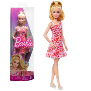 Barbie Fashionistas-Puppe mit blondem Pferdeschwanz und Blumenkleid