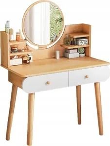 Schminktisch Spiegel mit 2 Schubladen Weiß Holzfarbe, Schminktisch Kosmetiktisch Frisiertisch Schminktisch Spiegel mit 2 Schubladen Weiß Holzfarbe, Schminktisch Kosmetiktisch Frisiertisch