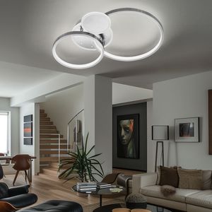 Wofi LED Deckenleuchte Kiah Nickel matt 31W 1750lm warmweiß 3000K 3-Stufen-Dimmbar Wofi LED Deckenleuchte Kiah Nickel matt 31W 1750lm warmweiß 3000K 3-Stufen-Dimmbar