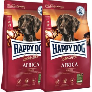 2 x 12,5 kg Happy Dog Supreme Sensible Africa neu