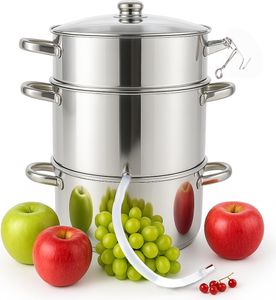 Grafner 8,5 Liter Dampfentsafter aus Edelstahl, Durchmesser Ø26cm, mit Ablasshahn und Glasdeckel, induktionsgeeignet, ideal für Saft und Gelee, Fruchttopf Entsafter Obstpresse Obst Gemüse entsaften Grafner 8,5 Liter Dampfentsafter aus Edelstahl, Durchmesser Ø26cm, mit Ablasshahn und Glasdeckel, induktionsgeeignet, ideal für Saft und Gelee, Fruchttopf Entsafter Obstpresse Obst Gemüse entsaften