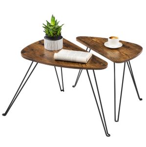 Artenat Odkládací stolek Aiden (SET 2 ks), 60 cm, hnědá