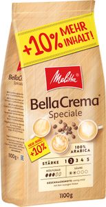 MELITTA Ganze Kaffeebohnen BellaCrema Speciale 1100g milder Geschmack Stärke 2