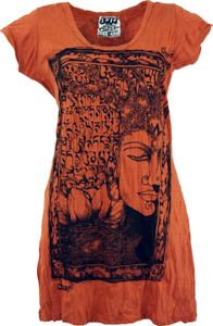 Sure Long Shirt, Minikleid Mantra Buddha - Rostorange, Damen, Baumwolle, Größe: S