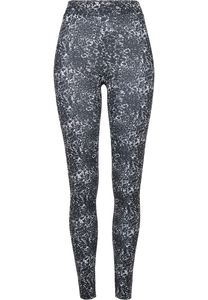 Dámské leginy Urban Classics Ladies AOP Leggings black/white - M