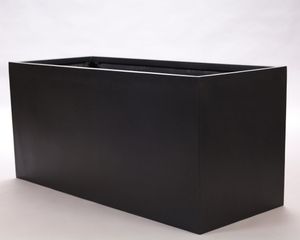 Pflanztrog, Pflanzkübel Fiberglas als Raumteiler 120x50x55cm elegant schwarz-matt.