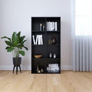 vidaXL Bücherregal/Sideboard Schwarz 66×30×130 cm Holzwerkstoff