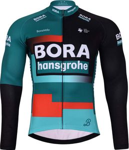 BONAVELO Langarm Fahrradtrikot für den Winter - BORA 2023 WINTER - Rot/Schwarz/Weiß/Grün L