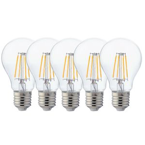 E27 LED Filament Leuchtmittel Birne Standart Form 6 Watt Kaltweiß 5 Stück