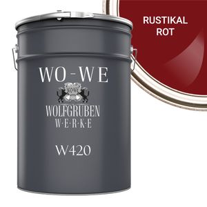 Holzfarbe Holzlack Holzanstrich Holzbeschichtung W420 - Rustikal Rot - 10L
