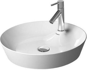 Duravit Aufsatzbecken CAPE COD ohne Überlauf, mit Armatureninsel, Ø 480 mm, 1 Hahnloch weiß