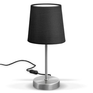 LED Tischleuchte | Stofflampe schwarz, matt-nickel | E14 | Tischlampe I Nachttischlampe mit Schalter | IP20