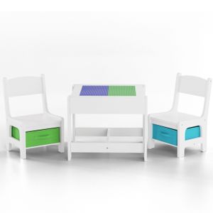 Baby Vivo Kindersitzgruppe mit multifunktionalem Tisch und 2 Stühlen aus Holz - Moritz