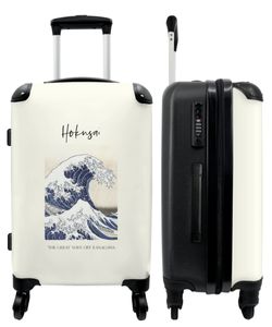 NoBoringSuitcases.com® Großer Koffer - Kunst - Hokusai - Meer - Golf - Alte Meister - Kombinationsschloss TSA - Hartschalen Trolley 4 Rollen - 60 liter - Reisekoffer - 66 cm