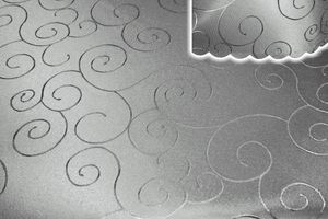 Tischdecke silber 90x90 cm damast Ornamente Mitteldecke bügelfrei fleckenabweisend