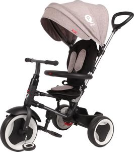 QPlay Rito Tricycle Deluxe - faltbares Dreirad für Kinder 10-36 Monaten mit verstellbarer Schiebestange und Sicherheitsfunktionen