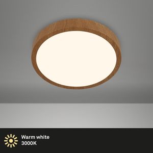 Briloner Leuchten RUNA WOOD LED Deckenleuchte 1x LED Fernbedienung 16 W 2000 lm Metall-Kunststoff Holzfarben