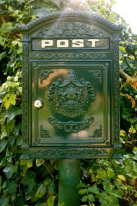 Briefkasten Postkasten,  Nostalgie Wandbriefkasten, englisch-antik Alu rostfrei