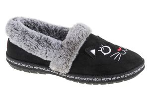 Skechers Bobs Damen Hausschuhe gefüttert Too Cozy - Meow Pajamas Schwarz