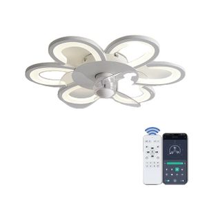 Stropný ventilátor so svetlom, stmievateľný LED a aplikáciou diaľkového ovládania, Smart-40W, 220 V