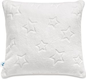 Pepi Fleece Obliečka na vankúš s hviezdami - 40x40 - Detský vankúšImitáciaačný vankúš Obliečka na vankúš pre detskú izbu Plyšový vankúš Výšivka - Sivá