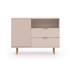 Komoda NUBIA NB-01 w Stylu LOFT 2 Szuflady 1 Drzwiczki Szerokość 107 cm Kaszmir