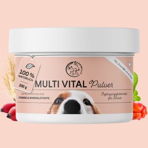 Multi Vital Pulver 200 g - Vitamine Hund - Multivitamine Hund - Natürliche Vitamine und Mineralstoffe Hund