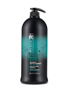 Schwarzes professionelles Keratin-Protein-Shampoo 1000ml nährendes Shampoo für geschwächtes und strapaziertes Haar