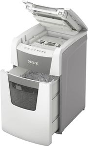 LEITZ IQ Autofeed Small Office 150 Aktenvernichter mit Partikelschnitt P-5, 2 x 15 mm, bis 150 Blatt, weiß