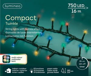 LED Compact Beleuchtung Twinkle Effekt Outdoor L.1600cm 750L grün bunt