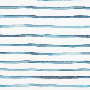 Baumwolljersey Jersey Digitaldruck Wellenstreifen weiß blau 1,5m Breite