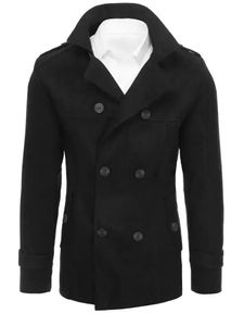 Dstreet Pánsky dvojradový kabát Nueva čierna XL