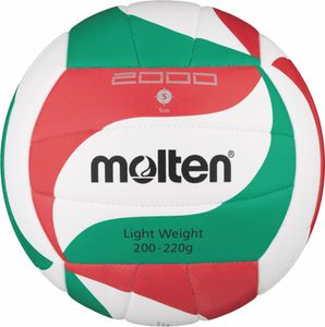 molten Leicht-Volleyball Trainingsball weiß/grün/rot V5M2000-L Gr. 5