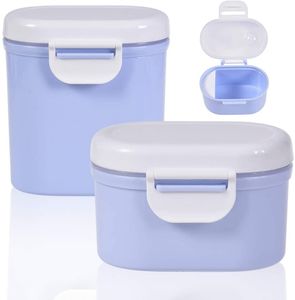 Pyzl 2 Stück Milchpulver-Dosierbox, Milchpulverbox, Baby-Milchpulverbox Tragbarer Lebensmittelspender aus Kunststoff für Kinder (Blau)