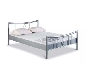 Metallbett Luisa – 140 x 200 cm / silbergrau