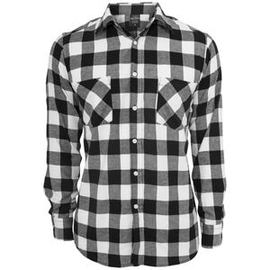 Pánská košile Urban Classics Checked Flanell Shirt blk/wht - 5XL