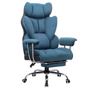 COMHOMA Bürostuhl Gaming Stuhl, Gamer Stuhl, Ergonomischer Bürostuhl Stoffoberfläche mit Fußstütze, höhenverstellbar, Schreibtischstuhl, Chefsessel, blau-stoff