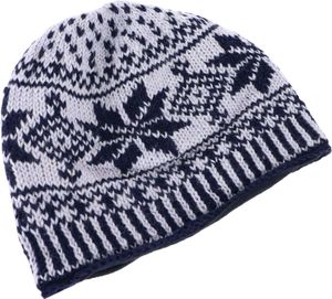 Wollmütze aus Nepal, Handgestrickte Mütze, Strickmütze, Wintermütze mit Norwegermuster - Dunkelblau/blaugrau, Uni, Wolle, Mützen