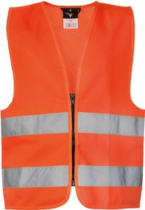 Korntex KWRX | Kinder Safety Vest for Kids with Zipper EN1150 - Farbe: Signal Orange - Größe: XXS (3/4 years)
