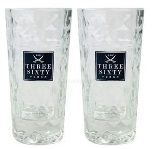 Three Sixty Vodka Wodka Shotgläser Gläser Glas Set - 2 Stück 2 und 4cl geeicht