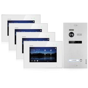 Balter EVO Video-Türsprechanlage 7" Monitor x4 Touchscreen 2-Draht BUS Komplettsystem für Einfamilienhaus