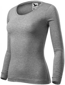 Damen T-Shirt mit langen Ärmeln - Farbe: dunkelgrauer Marmor - Größe: S